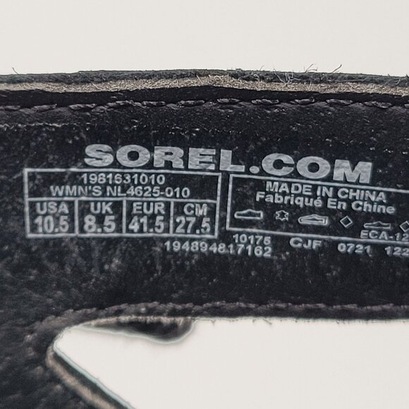 Sorel Women's Black Flatform Lace Sandals NL4625-010 US Size 10.5 - Picture 8 of 8
